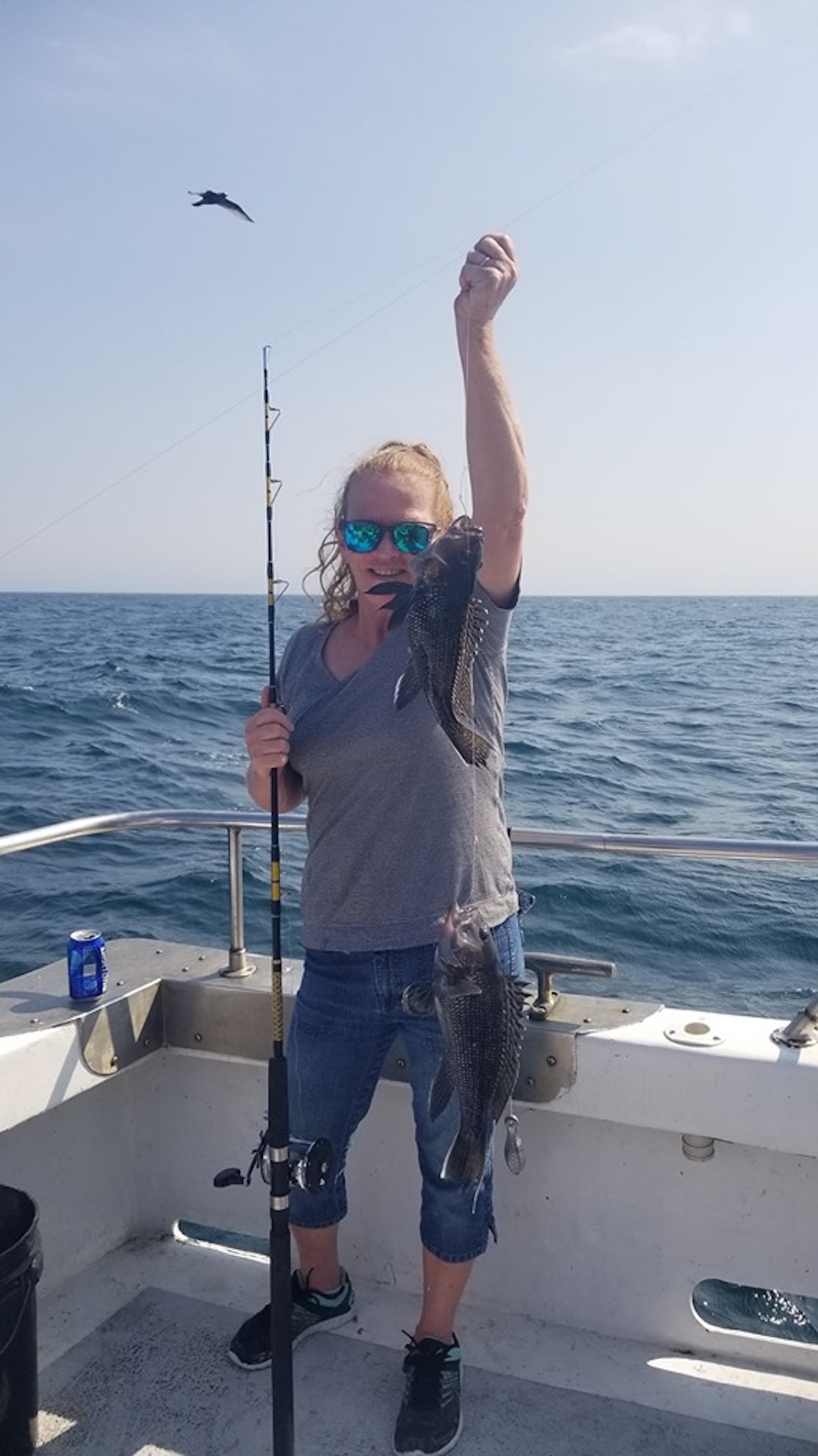 Catching Knothead Sea Bass on Empty Hooks - Ocean City MD Fishing