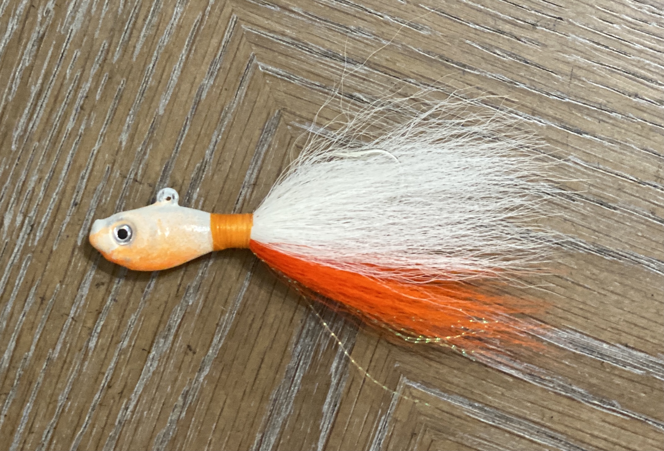 Fish in OC Bucktail Jig - 2 Oz - Orange