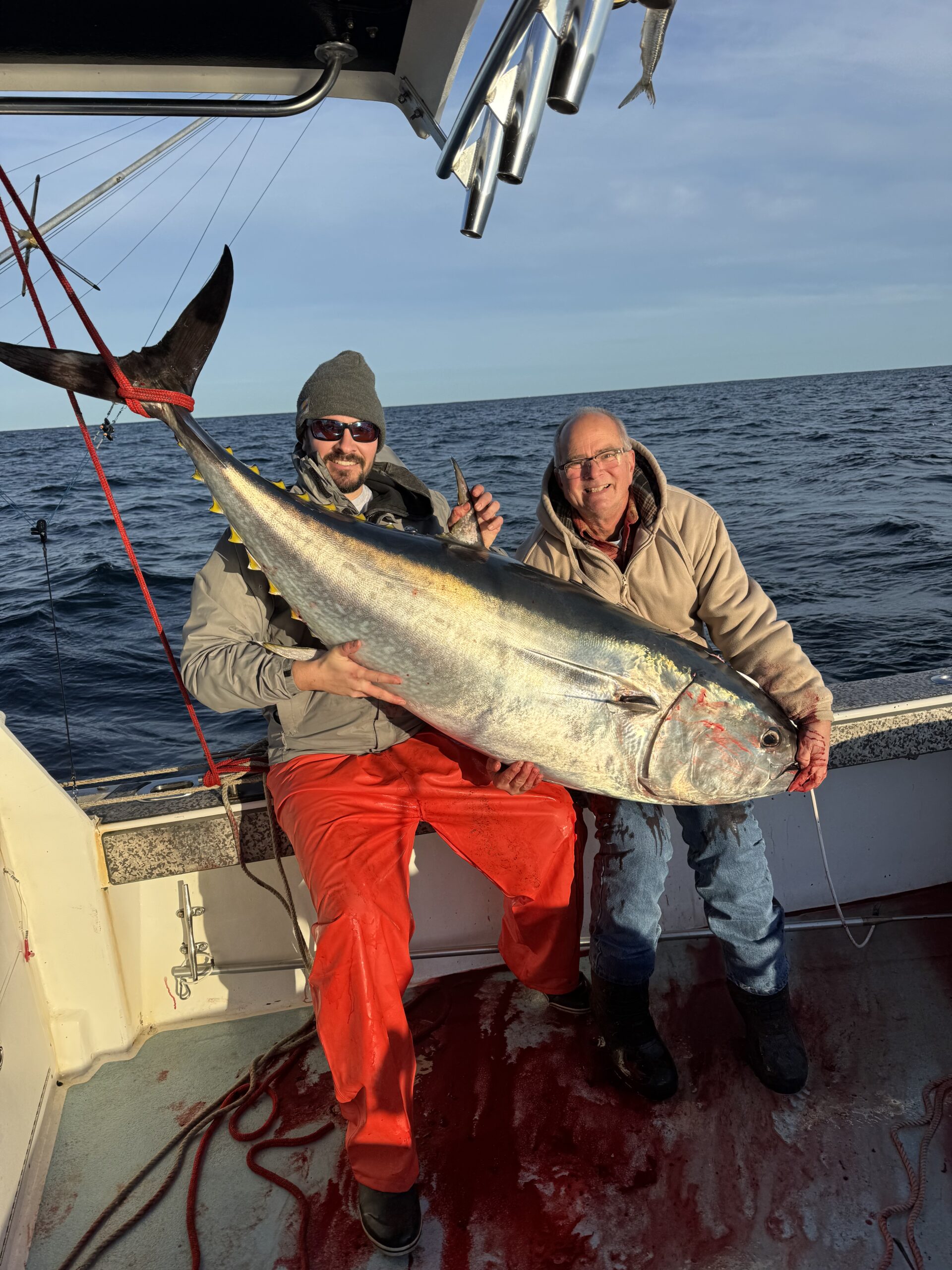 The Bluefins Were Hung By The Jib Pole With Care